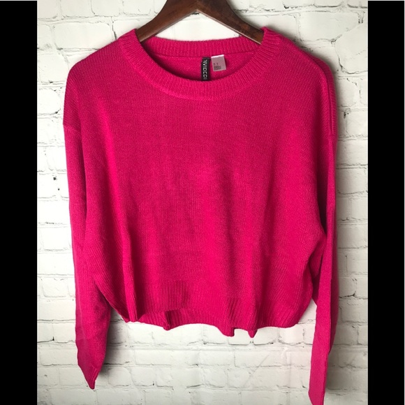 H&M Tops - H&M Pink Crop Sweater  Long Sleeve